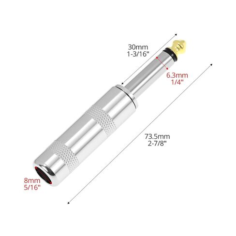QWORK 1/4" TS Plug 6.35mm Mono Male Jack Connector, 5 Pcs Solder Type Audio Cable Repair DIY Accessory for Guitar, Speaker, Microphone in Kuwait