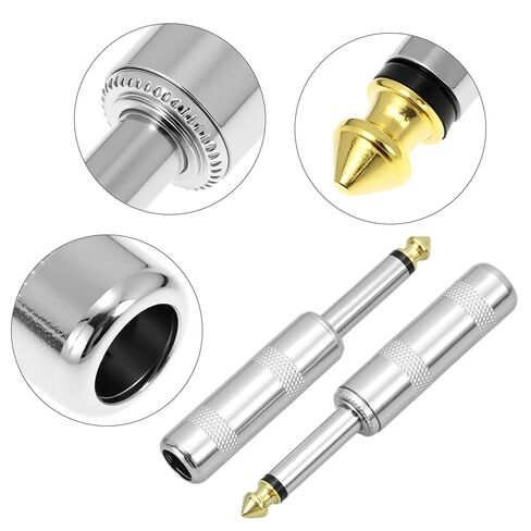 QWORK 1/4" TS Plug 6.35mm Mono Male Jack Connector, 5 Pcs Solder Type Audio Cable Repair DIY Accessory for Guitar, Speaker, Microphone in Kuwait