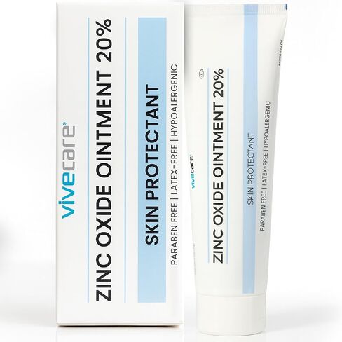 Vivecare Zinc Oxide Ointment 20% - Skin Protectant & Diaper Rash Cream - Moisture Barrier for Irritated Skin, Chafing & Wound Healing (4 Ounce) in Saudi Arabia