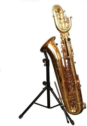 Alto/Tenor Saxophone Stand,Adjustable Metal Sax Tripod Holder Rack,with Non-Slip Feet and Padded Holder,for Live Performance Travel in Kuwait