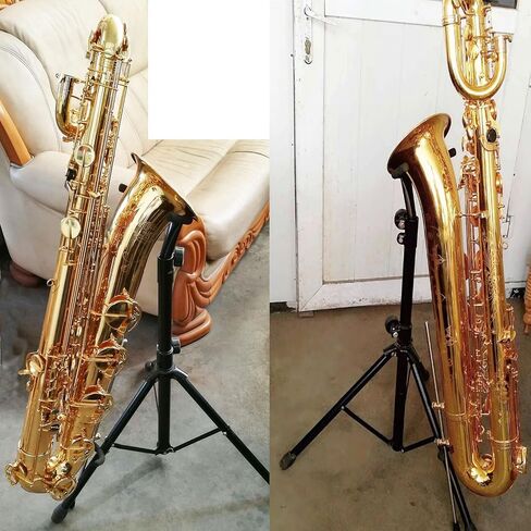 Alto/Tenor Saxophone Stand,Adjustable Metal Sax Tripod Holder Rack,with Non-Slip Feet and Padded Holder,for Live Performance Travel in Kuwait