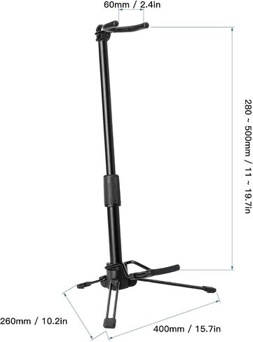 حامل أدوات الرياح الرقمي من Walfront حامل ثلاثي القوائم قابل للطي وقابل للتعديل مع تصميم على شكل حرف U لارتفاع Aerophone الإلكتروني 280-500 مم in Kuwait