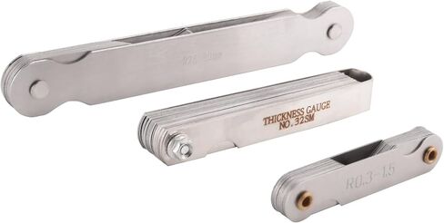 6 Pcs Stainless Steel Radius Gauge with Feeler Gauge Set Arc Radius Fillet Gauge and 0.04-0.88mm Space Measure Tool in Kuwait