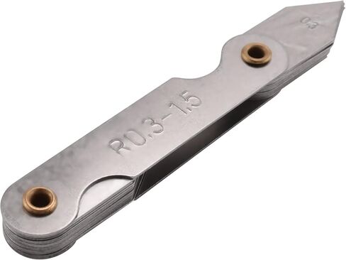 6 Pcs Stainless Steel Radius Gauge with Feeler Gauge Set Arc Radius Fillet Gauge and 0.04-0.88mm Space Measure Tool in Kuwait