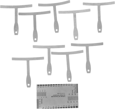 Toddmomy 10-Piece Guitar Luthier Tool Set Understring Radius Gauge Ruler String Action Gauge Precision Measurement for Guitar Setup and Maintenance in Kuwait