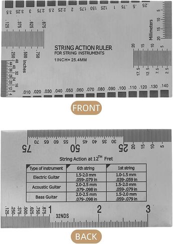 Toddmomy 10-Piece Guitar Luthier Tool Set Understring Radius Gauge Ruler String Action Gauge Precision Measurement for Guitar Setup and Maintenance in Kuwait