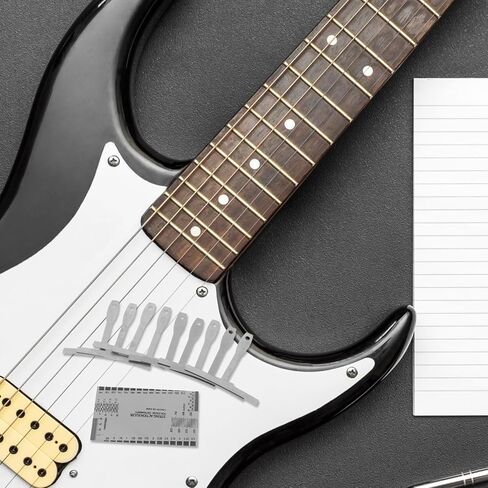 Toddmomy 10-Piece Guitar Luthier Tool Set Understring Radius Gauge Ruler String Action Gauge Precision Measurement for Guitar Setup and Maintenance in Kuwait