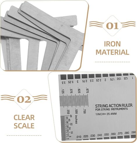 Toddmomy 10-Piece Guitar Luthier Tool Set Understring Radius Gauge Ruler String Action Gauge Precision Measurement for Guitar Setup and Maintenance in Kuwait