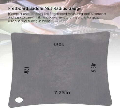7.25‑12 Inch Guitar Radius Gauge, 4 in 1 Stainless Steel Guitar Fretboard Radius Gauge Fingerboard Saddle Nut Measuring Tool for Guitars, Basses, Banjos, Ukuleles in Kuwait
