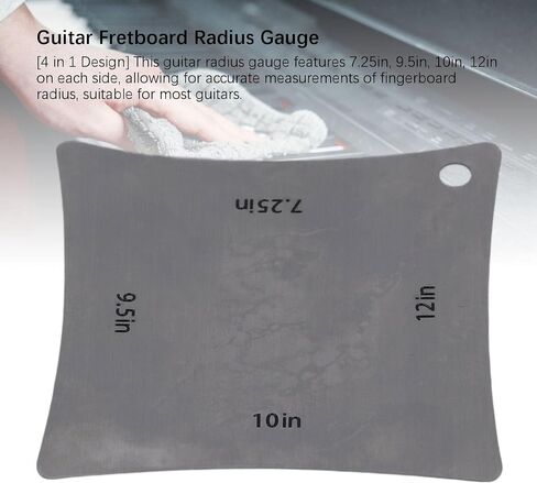 7.25‑12 Inch Guitar Radius Gauge, 4 in 1 Stainless Steel Guitar Fretboard Radius Gauge Fingerboard Saddle Nut Measuring Tool for Guitars, Basses, Banjos, Ukuleles in Kuwait