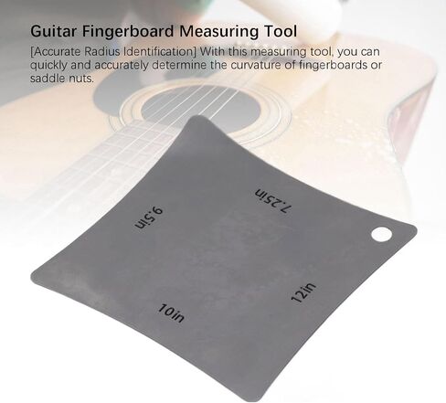 7.25‑12 Inch Guitar Radius Gauge, 4 in 1 Stainless Steel Guitar Fretboard Radius Gauge Fingerboard Saddle Nut Measuring Tool for Guitars, Basses, Banjos, Ukuleles in Kuwait
