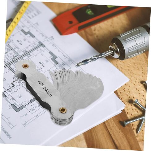 PRETYZOOM Radius Gauge Measurement Tool Assorted Convex Arc Measuring Tool Portable Metal Radius Essential for Engineering Construction in Kuwait