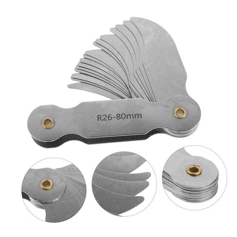 PRETYZOOM Radius Gauge Measurement Tool Assorted Convex Arc Measuring Tool Portable Metal Radius Essential for Engineering Construction in Kuwait