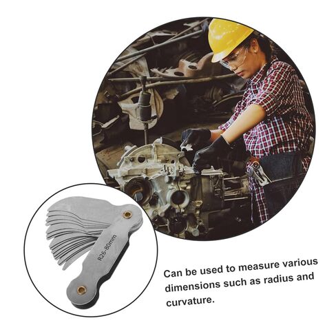 PRETYZOOM Radius Gauge Measurement Tool Assorted Convex Arc Measuring Tool Portable Metal Radius Essential for Engineering Construction in Kuwait
