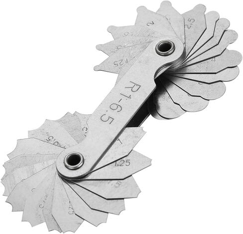 Sonew Precision Stainless Steel Radius Fillet with Leaves for External Internal Concave Convex Surfaces Measuring Tool R0.3-1.5MM for Machinists and Toolmakers (R0.3-1.5MM) (R1-6.5MM) in Kuwait