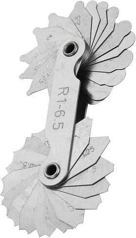 Sonew Precision Stainless Steel Radius Fillet with Leaves for External Internal Concave Convex Surfaces Measuring Tool R0.3-1.5MM for Machinists and Toolmakers (R0.3-1.5MM) (R1-6.5MM) in Kuwait