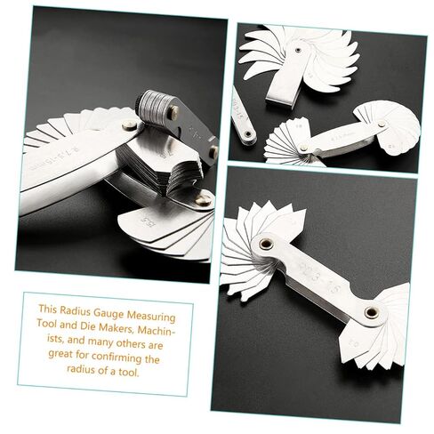 Veemoon 2Pcs Radius Fillet Gauge Portable Concave Convex Measuring Tool for Precise Radius Measurement High Accuracy Radius Gauge for Woodworking in Kuwait