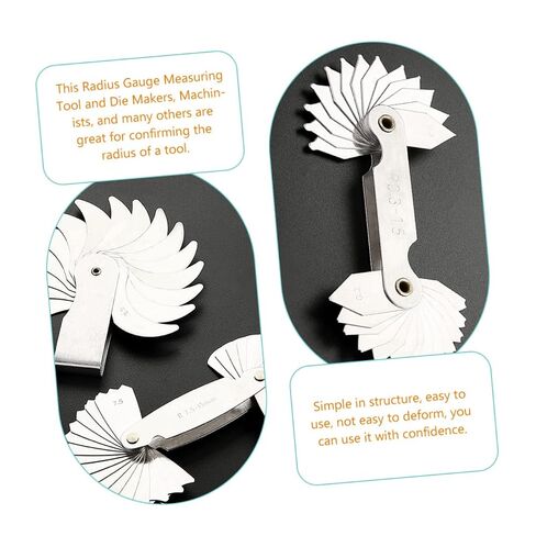 Veemoon 2Pcs Radius Fillet Gauge Portable Concave Convex Measuring Tool for Precise Radius Measurement High Accuracy Radius Gauge for Woodworking in Kuwait