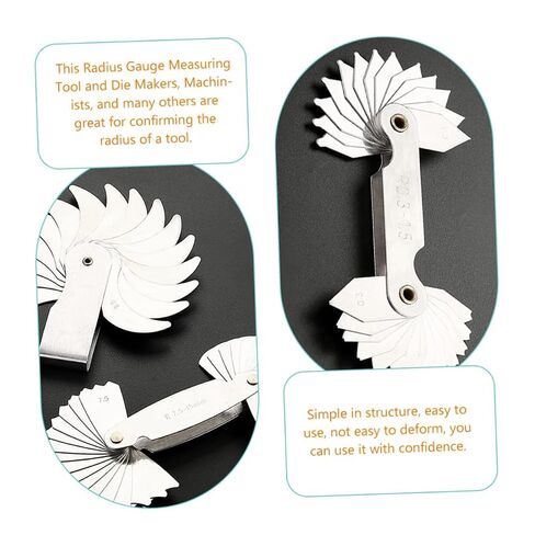 PRETYZOOM 2pcs Stainless Steel Radius Gauge Set for High Precision Convex Arc Measuring Tool in Kuwait