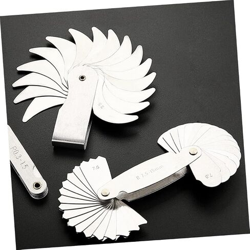 PRETYZOOM 2pcs Stainless Steel Radius Gauge Set for High Precision Convex Arc Measuring Tool in Kuwait