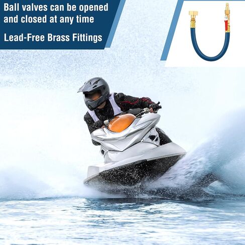 مجموعة أدوات تركيب خرطوم فلوش من AceOrbit مكونة من قطعتين متوافقة مع Yamaha/WaveRunner/Sport Jet Boats، ملحقات قارب محول خرطوم فلوش، أزرق in Kuwait
