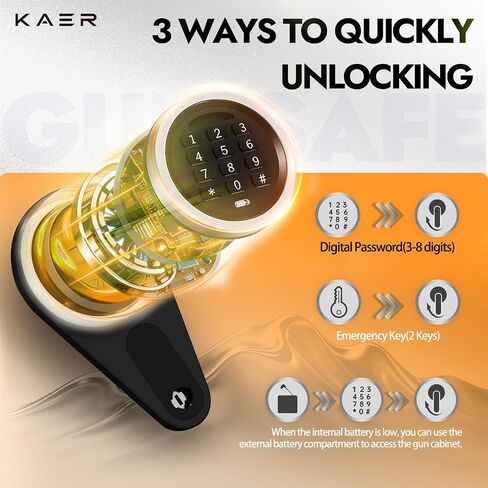 KAER 6 Gun Safe for Rifles and Pistols,Gun Cabinets, Gun Safes for Home Rifles and Shotguns,Electronic Rifle Safe with Removable Shelf and Gun Rack (No Assembly Required) in Saudi Arabia