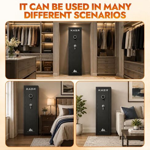 KAER 6 Gun Safe for Rifles and Pistols,Gun Cabinets, Gun Safes for Home Rifles and Shotguns,Electronic Rifle Safe with Removable Shelf and Gun Rack (No Assembly Required) in Saudi Arabia