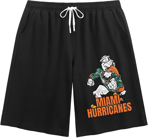 Men's Casual Shorts,Miami Hurricanes,Drawstring Summer Beach Stretch Waist Golf Shorts in Saudi Arabia