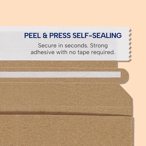 BOX USA Rigid Mailers 7" x 9" (100-Pack) - Kraft Mailer Envelopes for Photos, Greeting Cards, Collectible Cards - Stay Flat in Kuwait