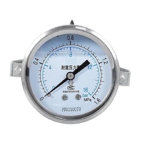 1pcs YN-60Z Shock-Resistant Type axial Clip Pressure Gauge -0.1-60MPa Panel Type Bracket-Mounted Shock-Resistant Pressure Gauge(1.0MPa) in Saudi Arabia