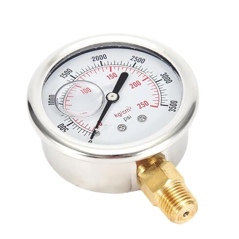 1pc Fuel Pressure Gauge Fuel Pressure Liquid Filled Gauge Stainless Steel Hydraulic Liquid Filled Fuel Pressure Gauge 0-3500 PSI in Saudi Arabia