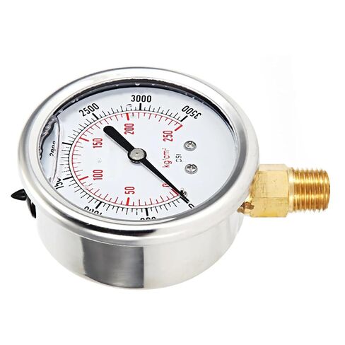 1pc Fuel Pressure Gauge Fuel Pressure Liquid Filled Gauge Stainless Steel Hydraulic Liquid Filled Fuel Pressure Gauge 0-3500 PSI in Saudi Arabia