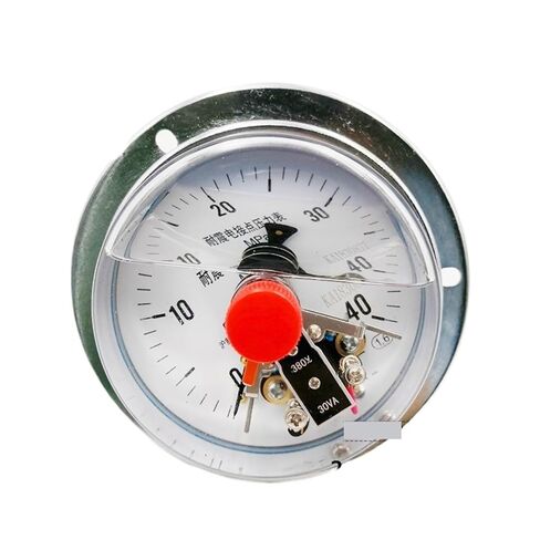 1pc YNXC100ZT 4" Shock-Proof Magnetic Help 100mm Oil Liquid Filled Electric Contact Pressure Gauge Manometer, Brass Back Thread(-0.1Mpa-0) in Saudi Arabia