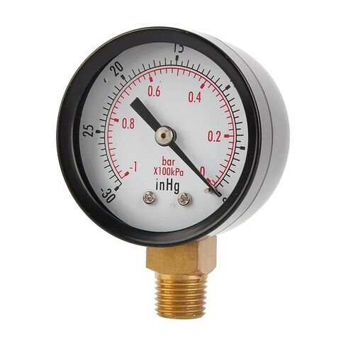 1pc 2" Vacuum Pressure Gauge Air Compressor Water Oil Gas 1/4" NPT Lower Mount MF Copper Alloy Pressure Gauge Water Oil Gas Gauge in Saudi Arabia
