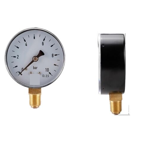 1pc A5YD 1/4" NPT Air Hydraulic Pressure Gauge 0-10 bar Bottom Mount Manometer for Water Air Oil Dial Instrument in Saudi Arabia