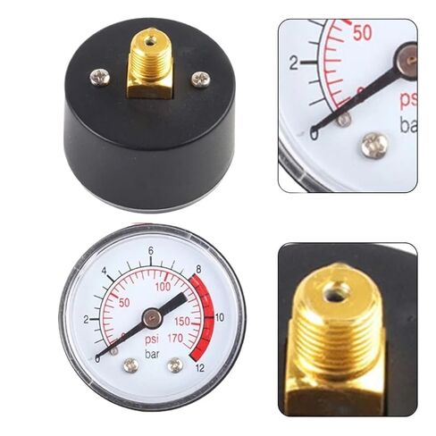 1pc Air Compressor Pneumatic Hydraulic Pressure Gauge 0-12Bar / 0-170PSI Dial Measuring Instrument Compressor Gauge Accessory in Saudi Arabia