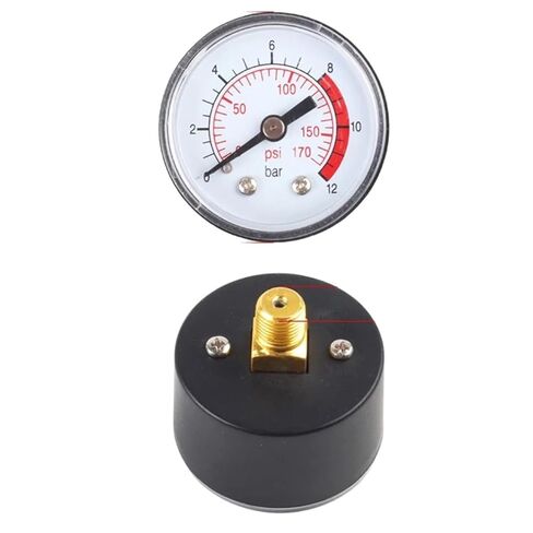 1pc Air Compressor Pneumatic Hydraulic Pressure Gauge 0-12Bar / 0-170PSI Dial Measuring Instrument Compressor Gauge Accessory in Saudi Arabia