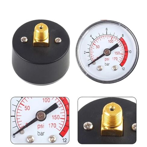 1pc Air Compressor Pneumatic Hydraulic Pressure Gauge 0-12Bar / 0-170PSI Dial Measuring Instrument Compressor Gauge Accessory in Saudi Arabia