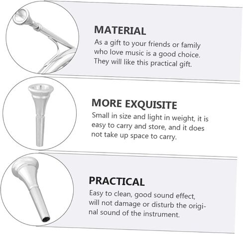Silver Plated French Horn Mouthpiece 100% Pure Copper Enhanced Sound Compatible Horns in Kuwait