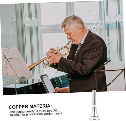 Vaguelly Silver-Plated French Horn Mouthpiece Deep Cup Replacement for Professional and Beginner Players Compatible Horn Models in Kuwait
