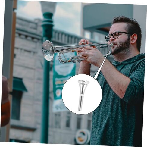 Vaguelly Silver-Plated French Horn Mouthpiece Deep Cup Replacement for Professional and Beginner Players Compatible Horn Models in Kuwait