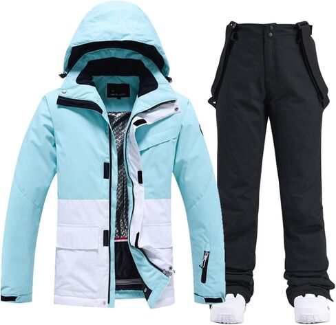 RUMITY Fashion Ski Suit Set for Men and Women's Lovers Ski Suit Set for Warm, Thick, Waterproof, and Cold Resistance(C,L) in Saudi Arabia