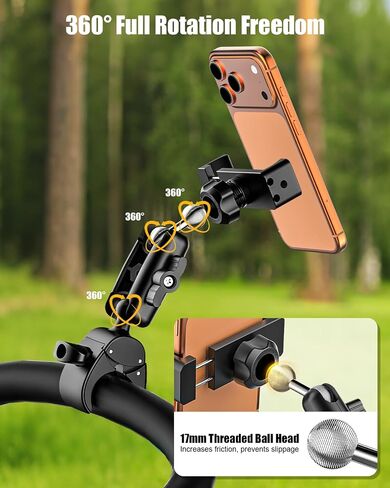 حامل هاتف Charchendo Golf Push Cart [بدون اهتزاز] لمقود 0.7 بوصة - 1.78 بوصة | مشبك هاتف معدني عميق 0.7 بوصة للهواتف المحمولة مقاس 4-7 بوصة والهواتف الذكية ذات الحافظة السميكة، يناسب جميع عربات الجولف، Clicgear، Sun Mountain in Kuwait