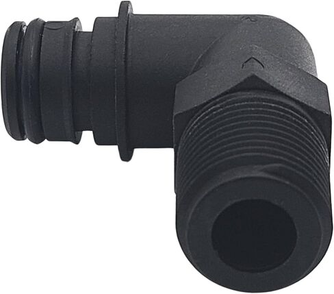 تركيب الكوع رباعي المنافذ من Flojet - موصل رباعي ذكر 1/2 بوصة FNPT x 3/4 بوصة - محول مضخة L-Port مع حلقة O - تركيب خرطوم بلاستيكي ملولب لأنظمة RV والبحرية والسباكة in Kuwait