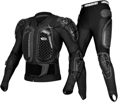 Motorcycle Body Armor Protective Gear Suit- Breathable Mesh, Lightweight Flexible, Thickened Safety Protector for Cycling Sports & Skiing (Black, M) in Saudi Arabia