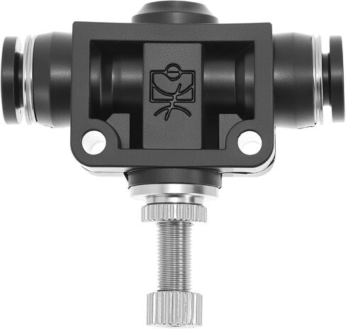QWORK 1/4 Copper Air Flow Control Valve with Push-to-Connect Fitting, 1/4" Tube OD, Union Pneumatic Speed Control Flow Controller, 5 Pack in Kuwait