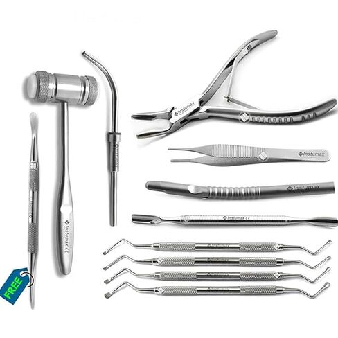 Instruments for Implants Bone Grafting Harvesting Bones Collector Scraper Curettes Forceps Kits Tools for Professionals by INSTUMAX in Kuwait