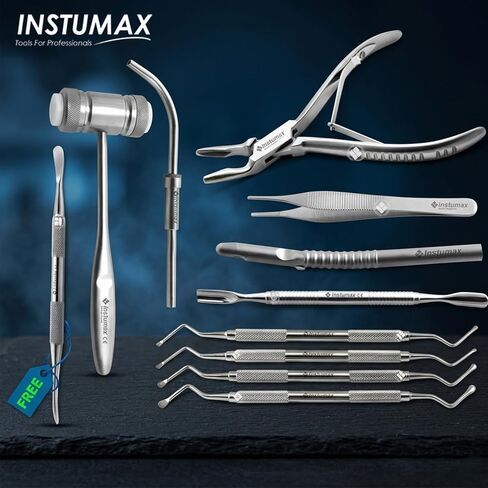 Instruments for Implants Bone Grafting Harvesting Bones Collector Scraper Curettes Forceps Kits Tools for Professionals by INSTUMAX in Kuwait