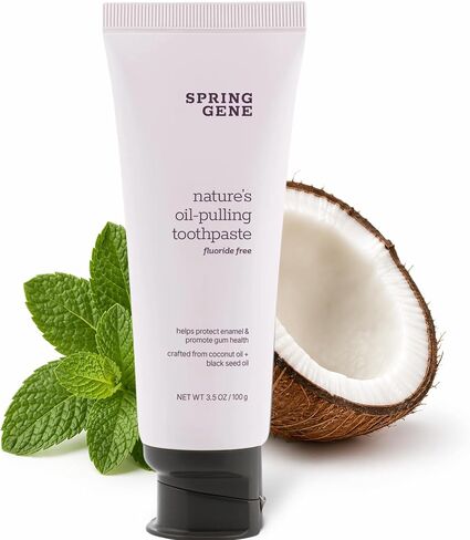Natural Coconut & Hydroxyapatite Toothpaste | Fluoride Free | Non-Mint Oil Pulling Toothpaste with Natural Oils, Hydroxyapatite, for Whitening Support, Enamel & Fresh Breath in Kuwait