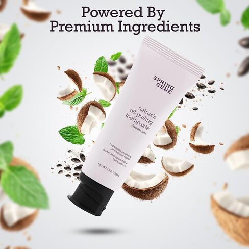 Natural Coconut & Hydroxyapatite Toothpaste | Fluoride Free | Non-Mint Oil Pulling Toothpaste with Natural Oils, Hydroxyapatite, for Whitening Support, Enamel & Fresh Breath in Kuwait